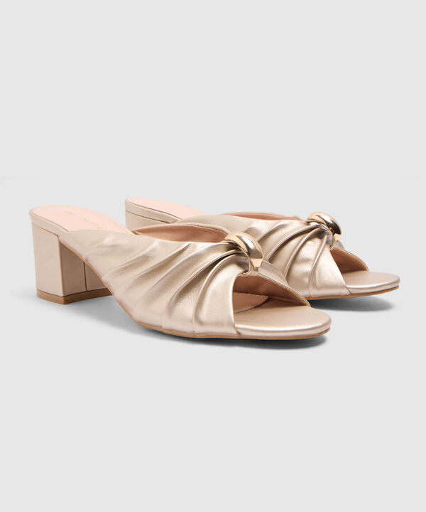 Sandalias Destalonadas Mules Con Tac&oacute;n Grueso Para Mujer