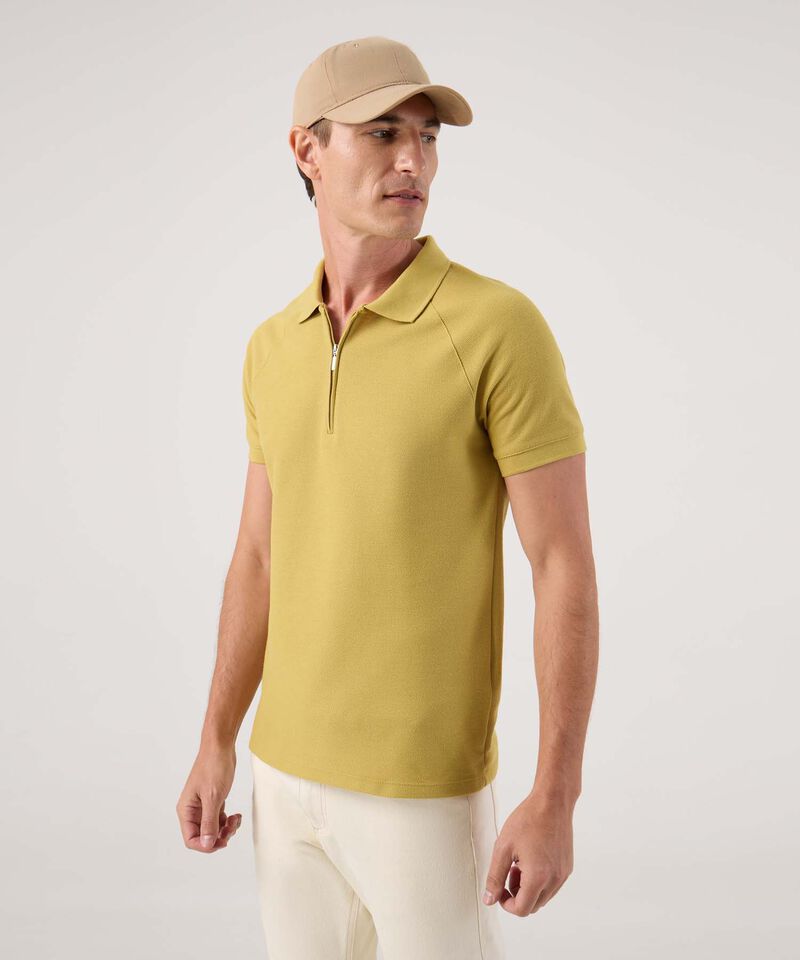 Polo Unicolor Con Cremallera