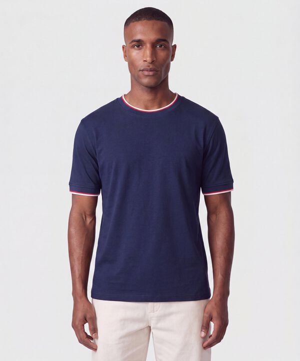 Camiseta Cuello Redondo Contrastado Hombre image number null