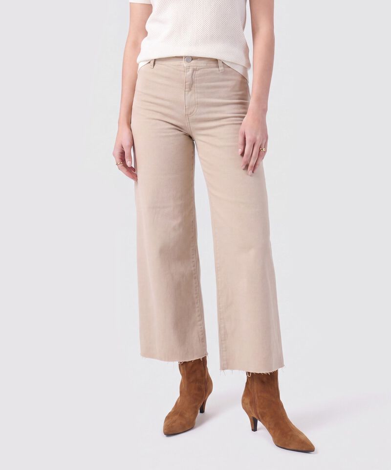 Jean Culotte De Tiro Alto Con Ruedo Desflecado