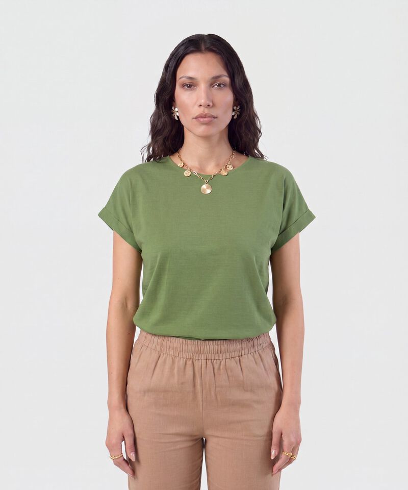 Blusa Manga Con Dobladillo Para Mujer