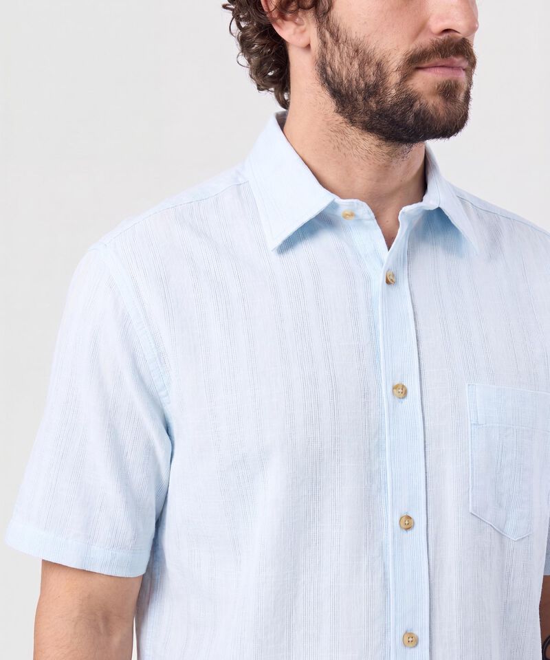 Camisa Manga Corta Texturizada Para Hombre