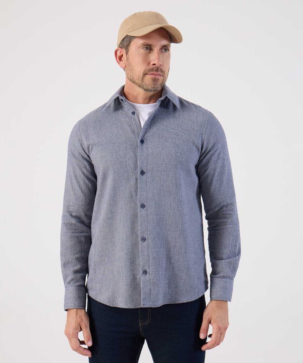 Camisa Texturizada Casual De Hombre image number null