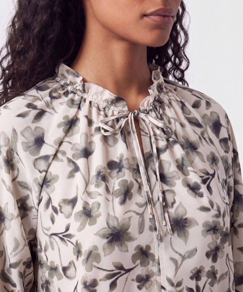 Blusa Con Estampado Y Escote En V Mujer