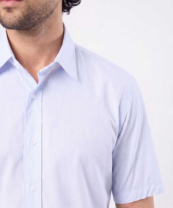 Camisa Manga Corta Con Microtextura Hombre
