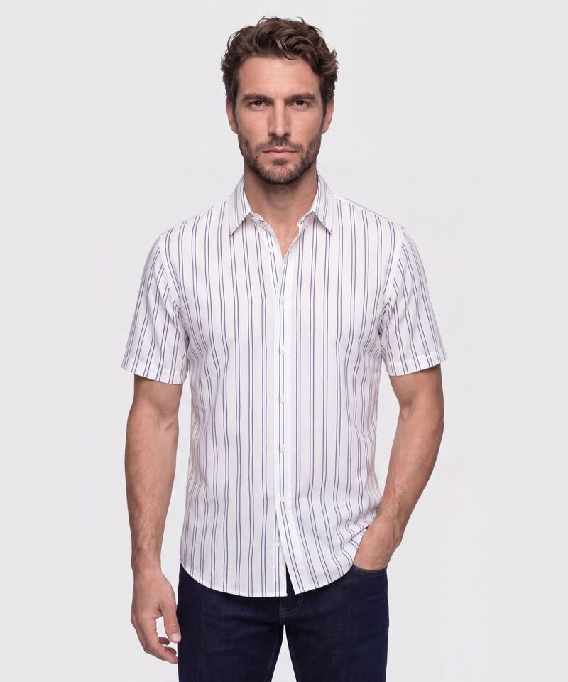 Camisa Manga Corta a Rayas para Hombre