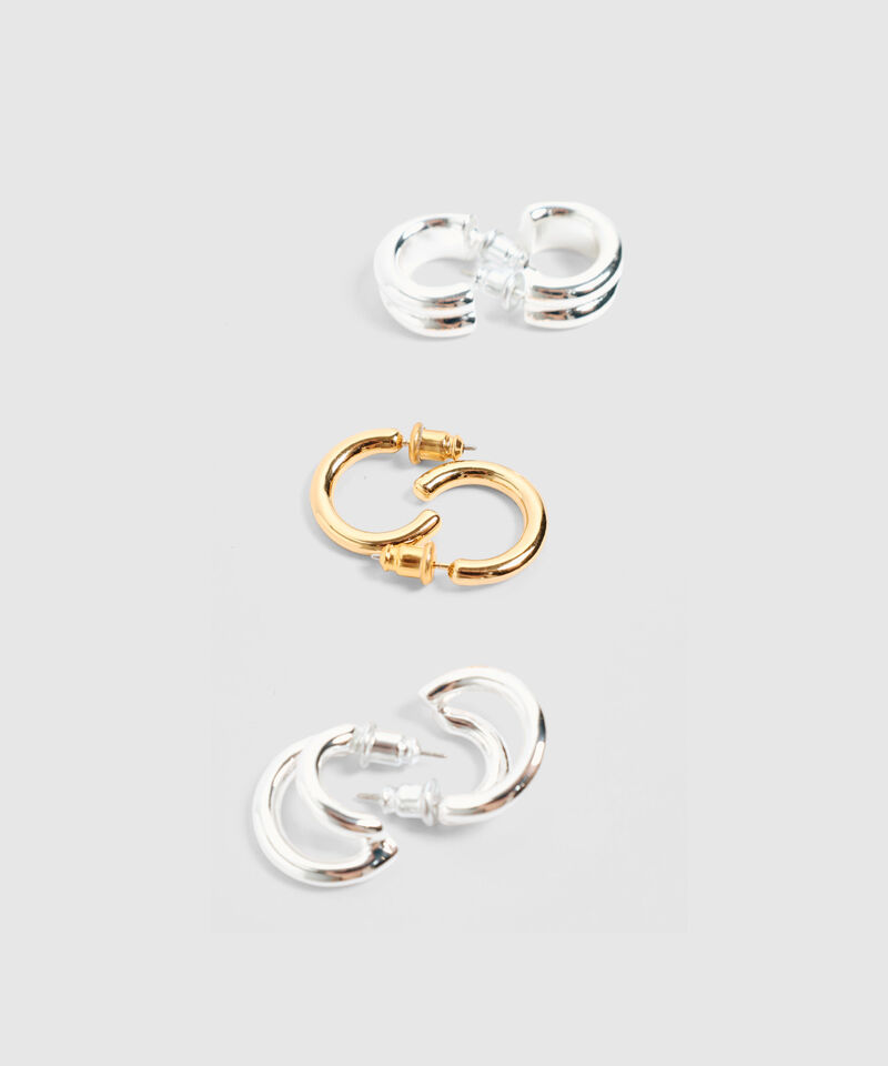 Set Aretes x3 Argollas para Mujer
