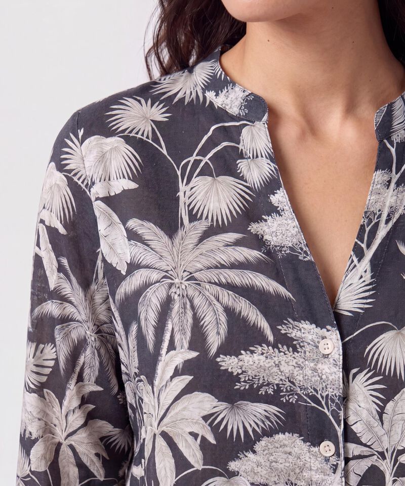 Blusa Manga Larga Con Botones Para Mujer