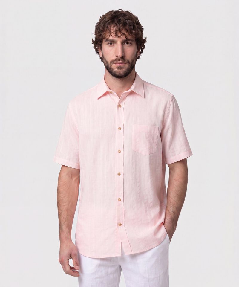 Camisa Manga Corta Texturizada Para Hombre
