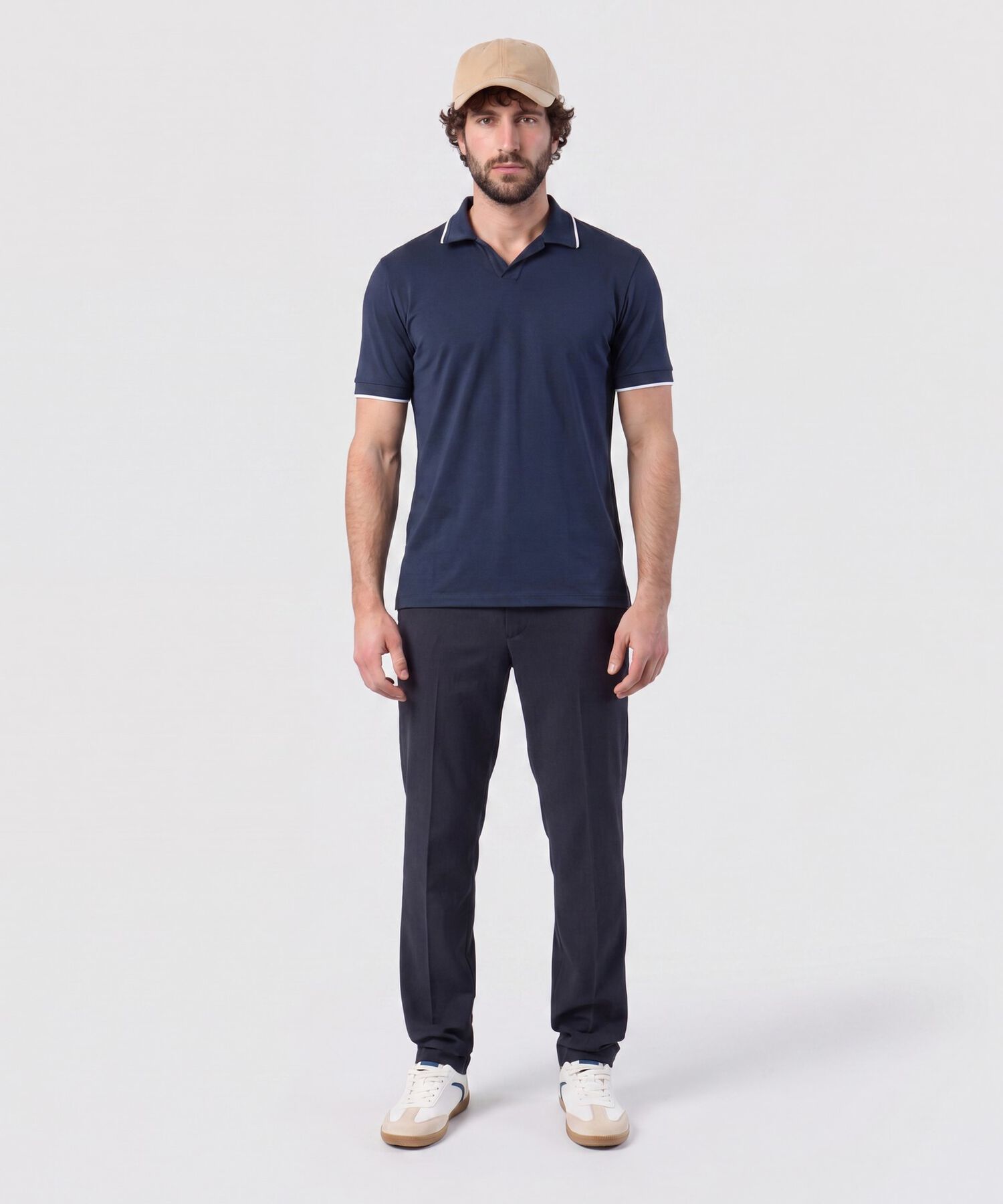 Polo Con Cuello Sin Botones Hombre