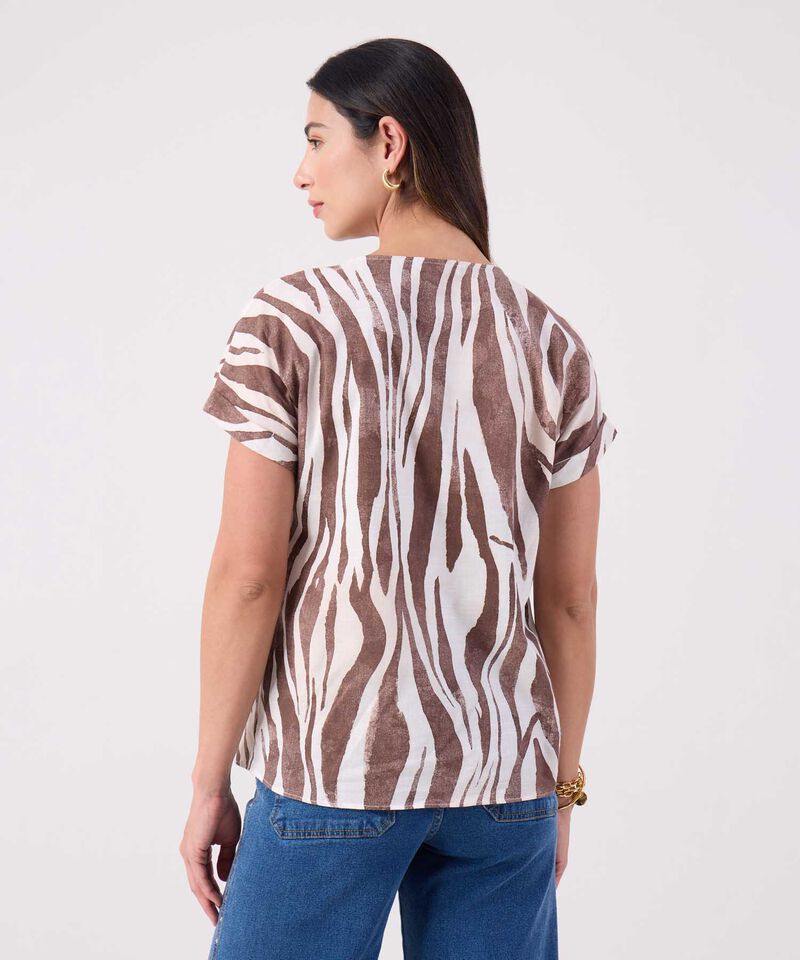 Blusa Estampada Cuello Redondo 