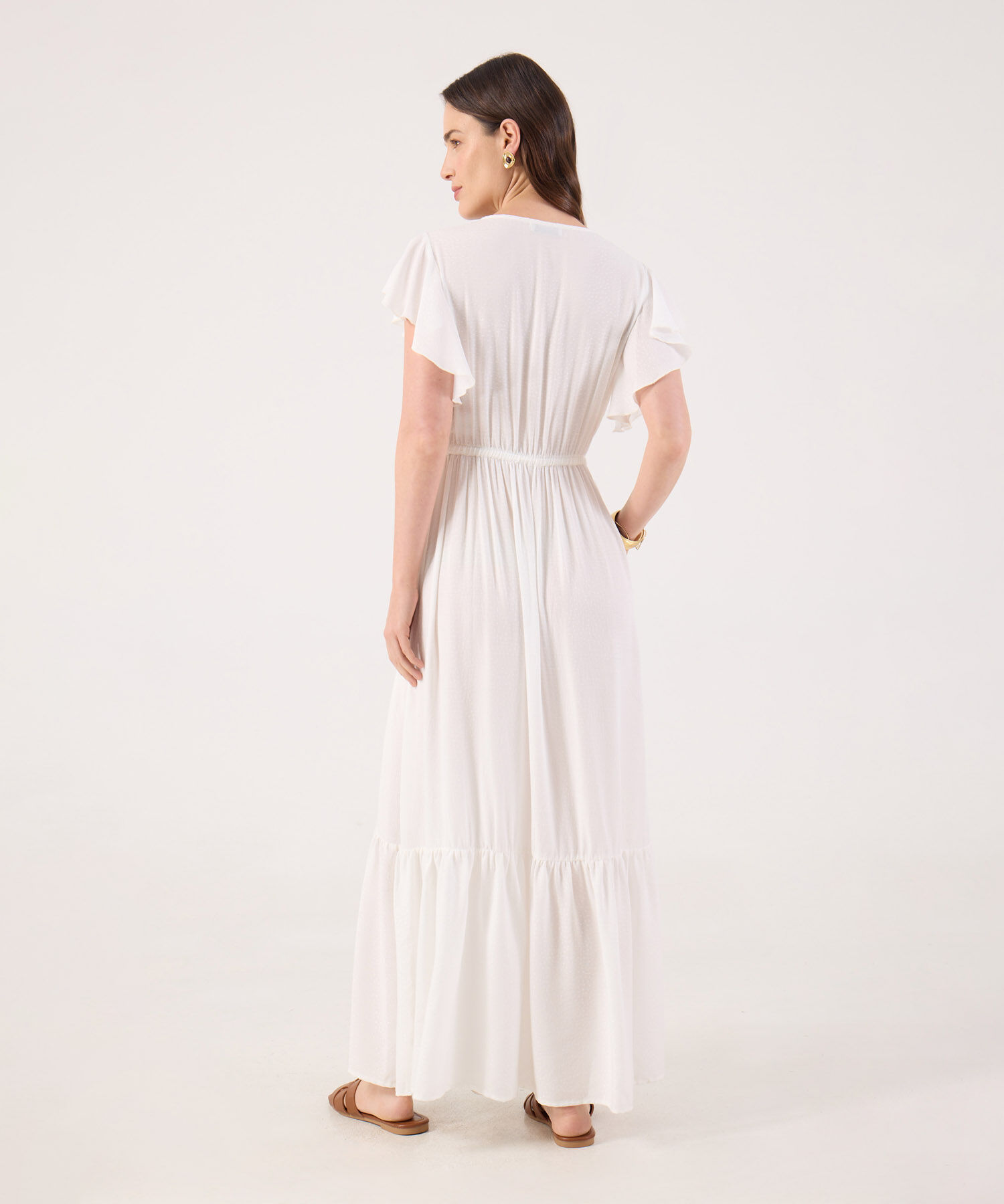 Vestido Unicolor Con Cinta Para Ajustar 