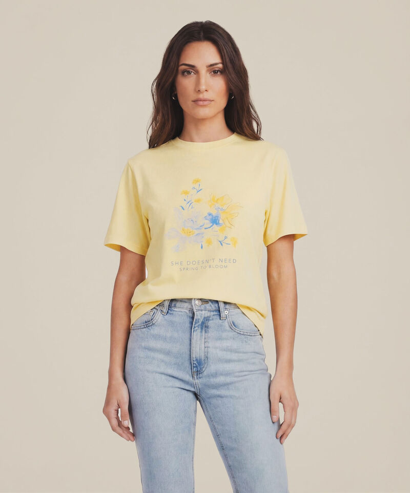 Camiseta Estempada Cuello Redondo Para Mujer