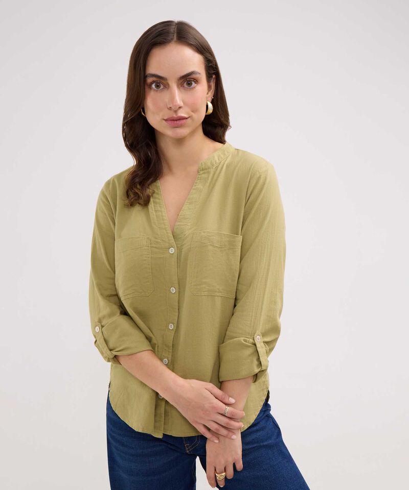 Blusa en Efecto Lino