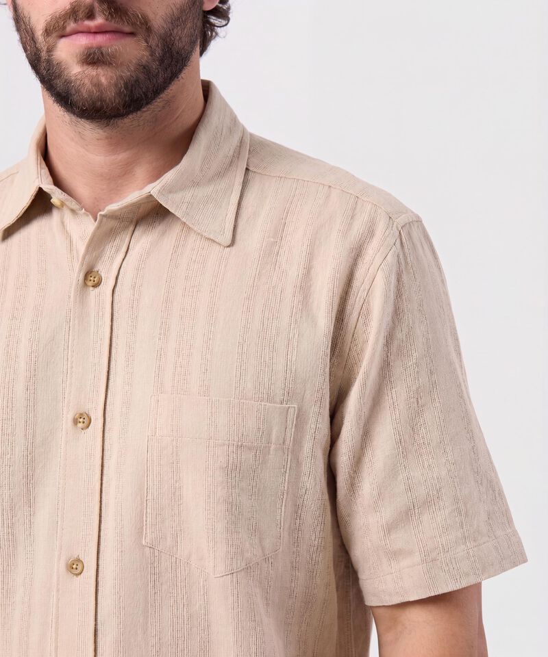 Camisa Manga Corta Texturizada Para Hombre