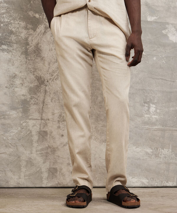 Pantal&oacute;n Tipo Chino En Lino image number null