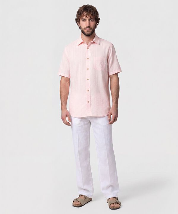 Camisa Manga Corta Texturizada Para Hombre