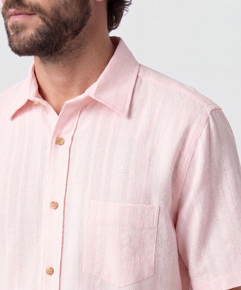 Camisa Manga Corta Texturizada Para Hombre