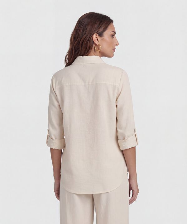 Camisa Con Manga Remangable Para Mujer