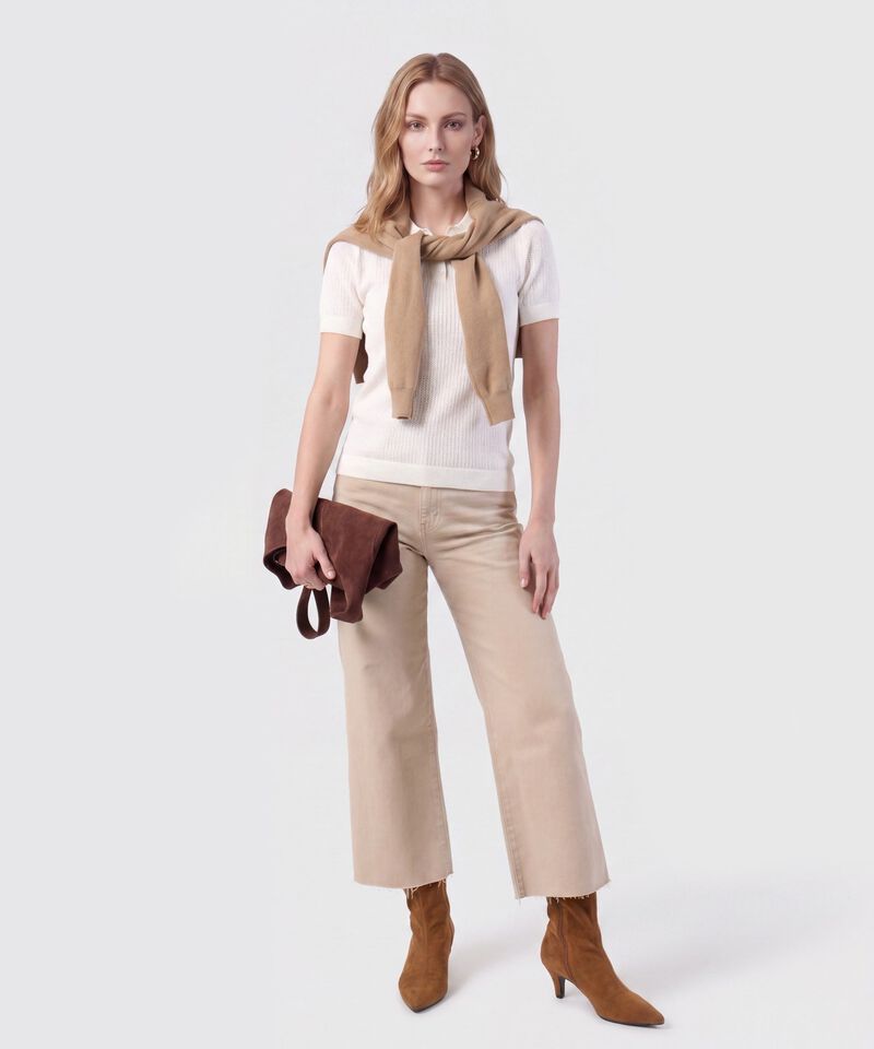 Jean Culotte De Tiro Alto Con Ruedo Desflecado