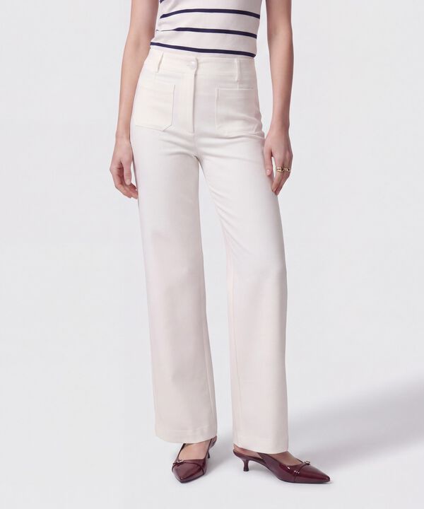 Pantal&oacute;n Recto Con Bolsillo Frontal Para Mujer image number null