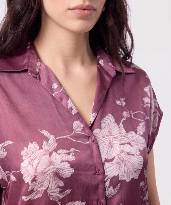 Camisa Manga Corta Estampada Para Mujer