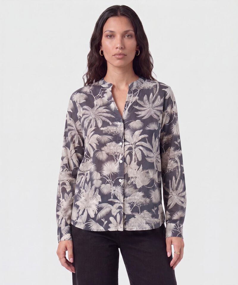 Blusa Manga Larga Con Botones Para Mujer
