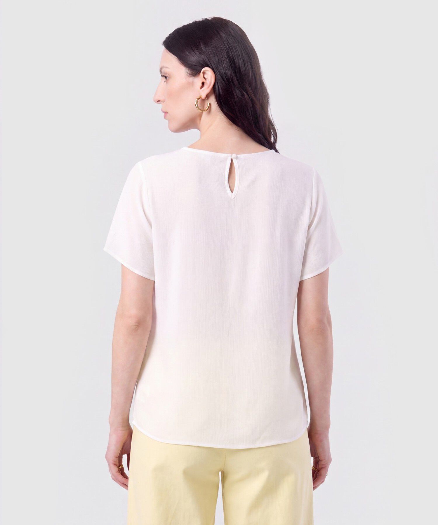 Blusa Cuello Redondo Ca&iacute;da Fluida Mujer
