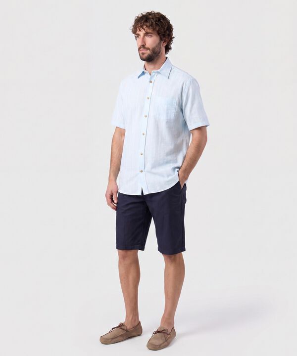 Camisa Manga Corta Texturizada Para Hombre