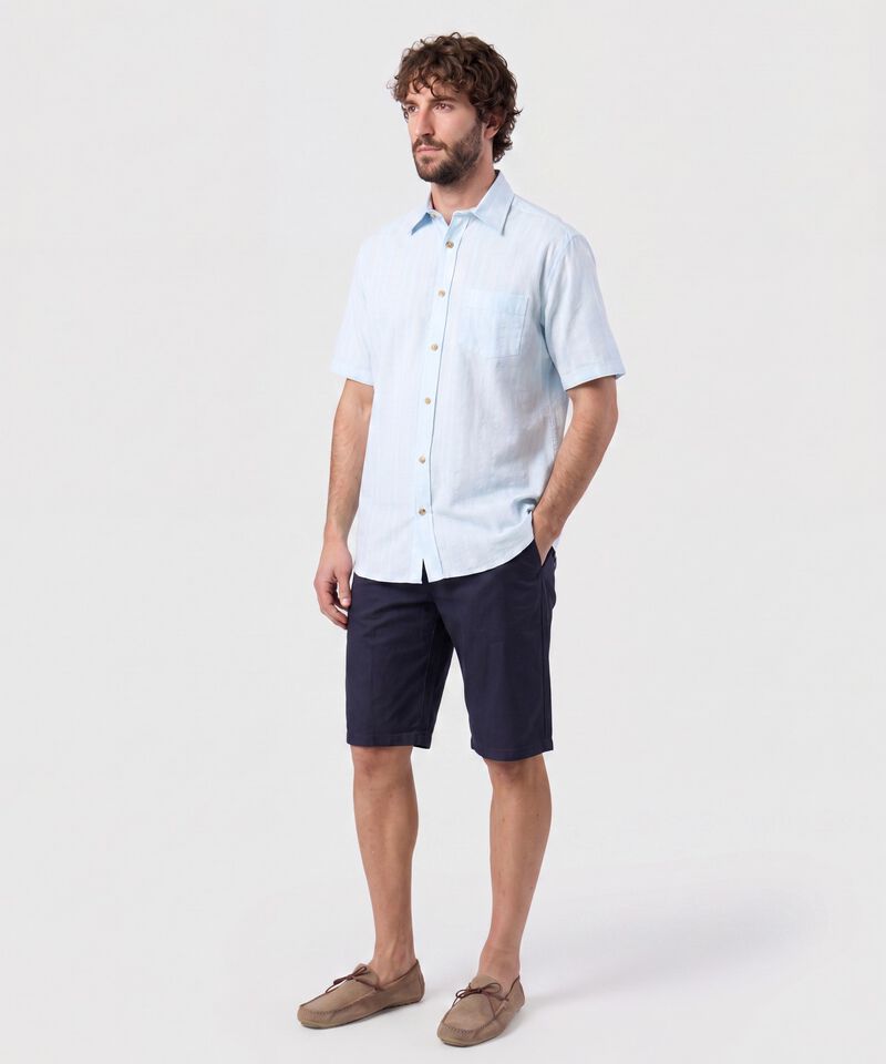 Camisa Manga Corta Texturizada Para Hombre