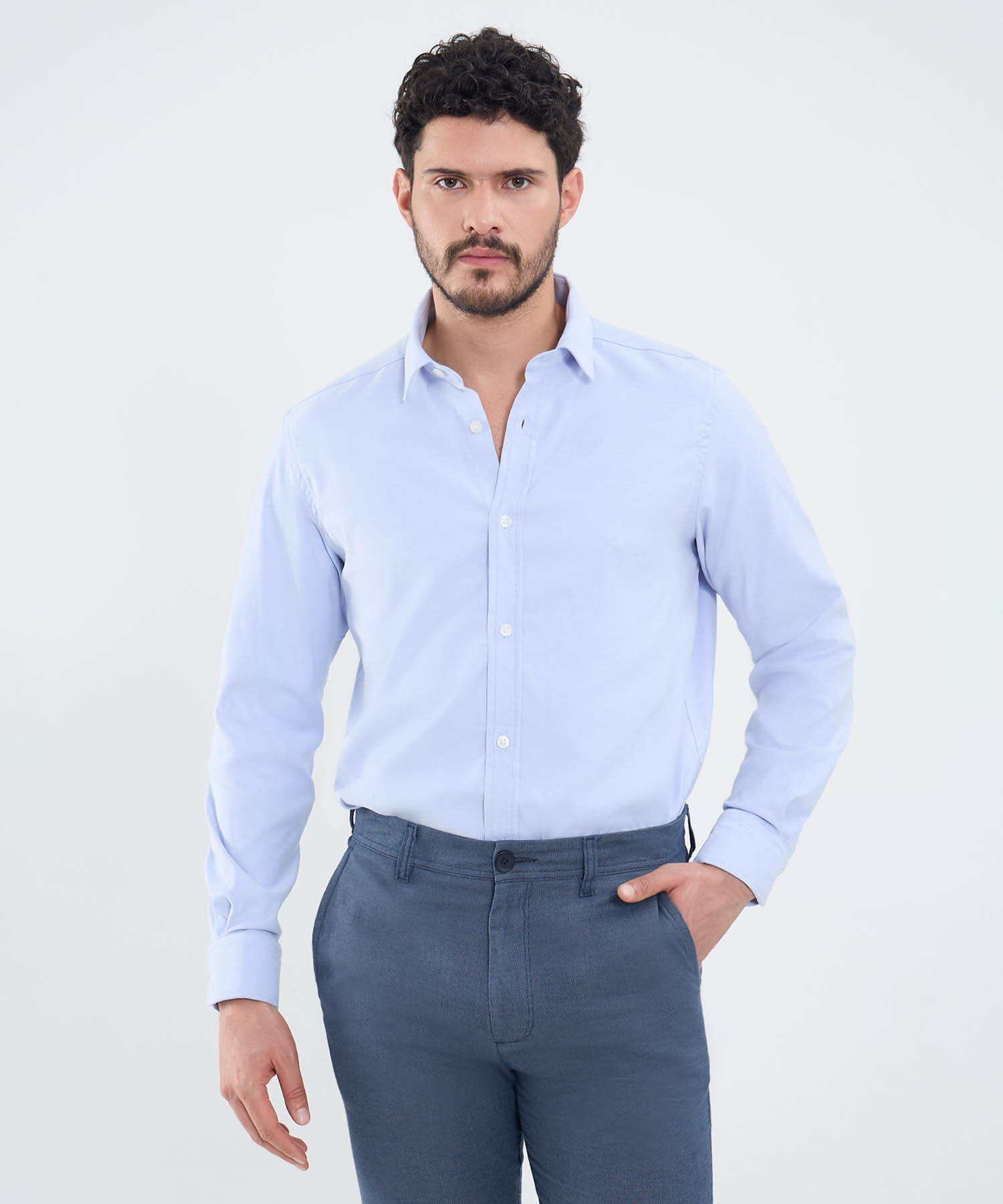 Camisa Manga Larga Dise&ntilde;o Cl&aacute;sico Para Hombre