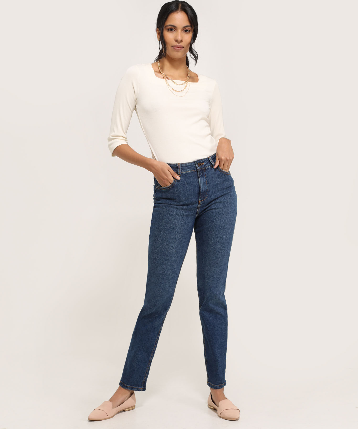 Jean Straight Recto Tiro Alto