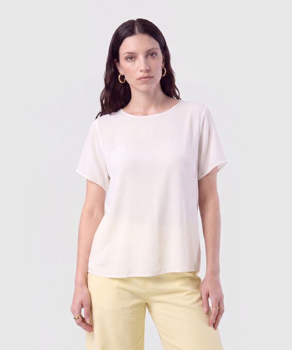 Blusa Cuello Redondo Ca&iacute;da Fluida Mujer image number null
