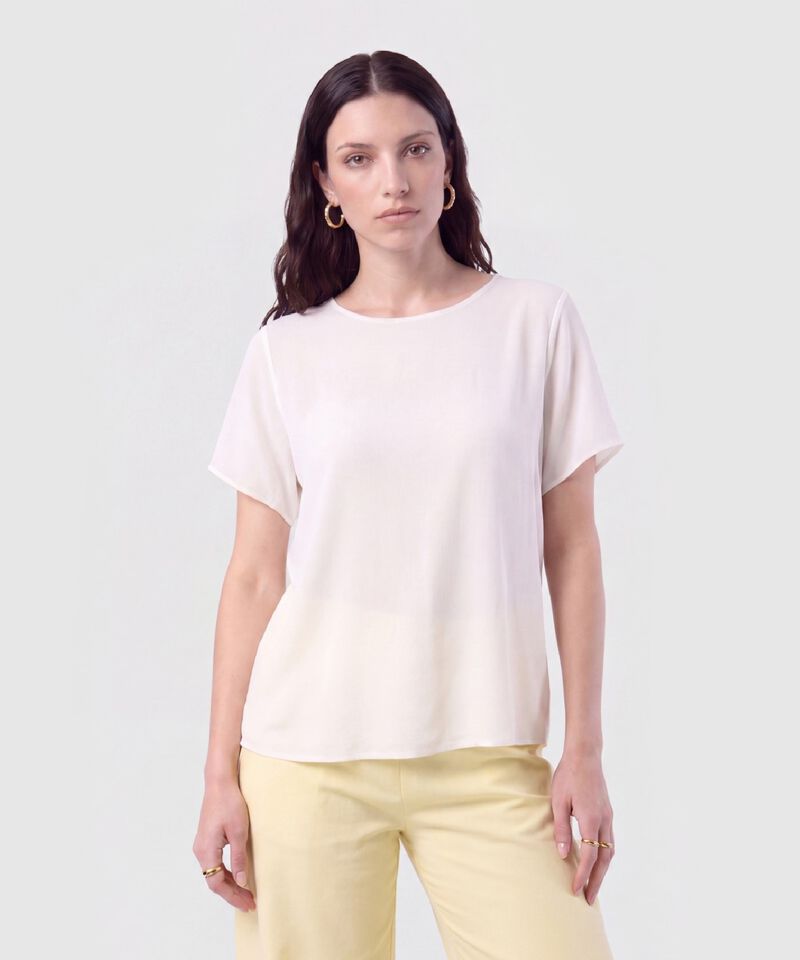 Blusa Cuello Redondo Ca&iacute;da Fluida Mujer
