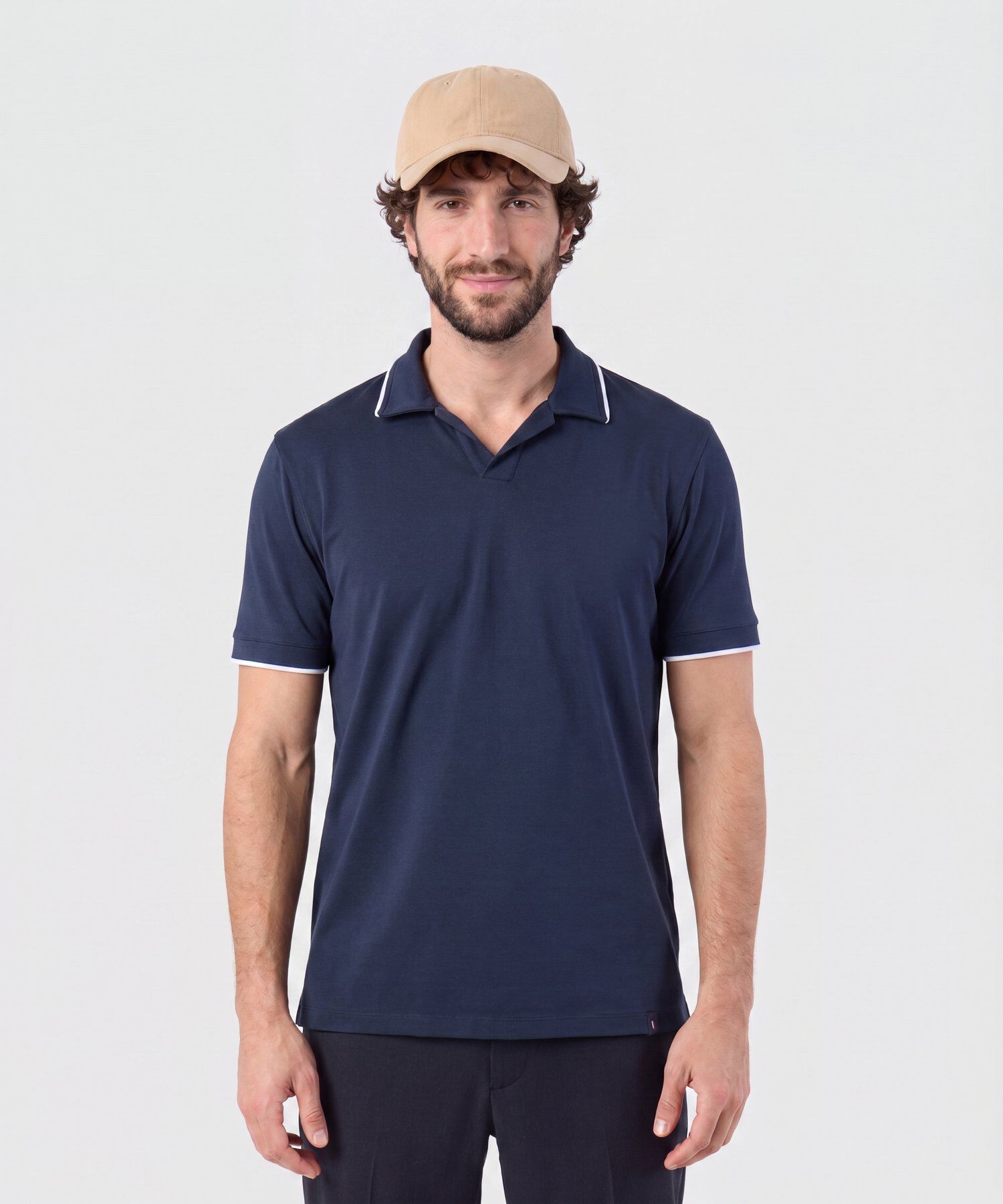 Polo Con Cuello Sin Botones Hombre