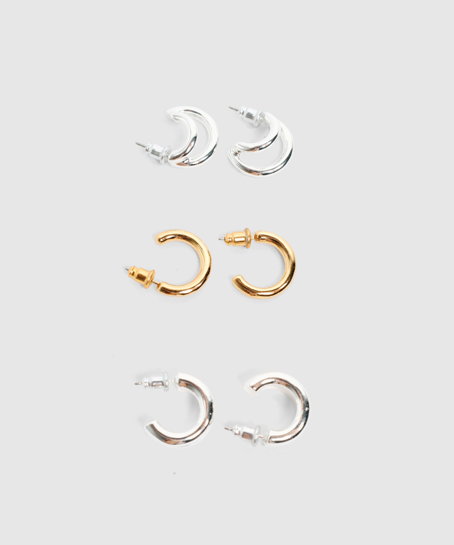 Set Aretes x3 Argollas para Mujer
