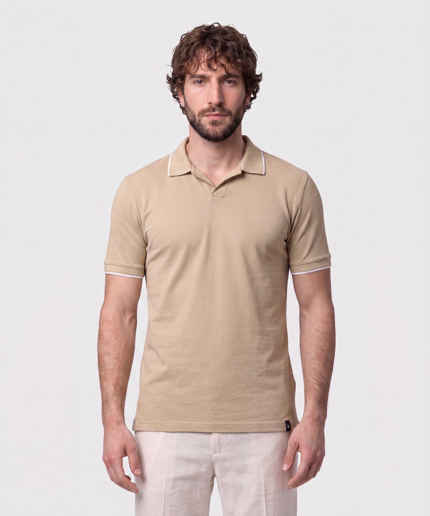Polo Con Cuello Sin Botones Hombre