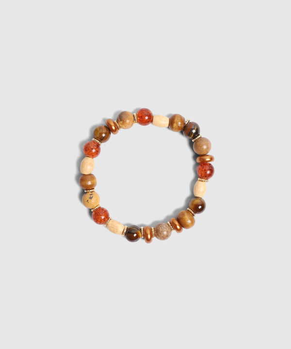 Pulsera El&aacute;stica De Cuentas Org&aacute;nicas Mujer image number null