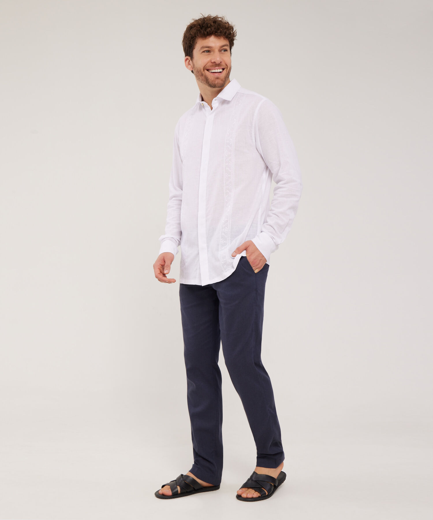 Pantal&oacute;n Tipo Chino En Lino