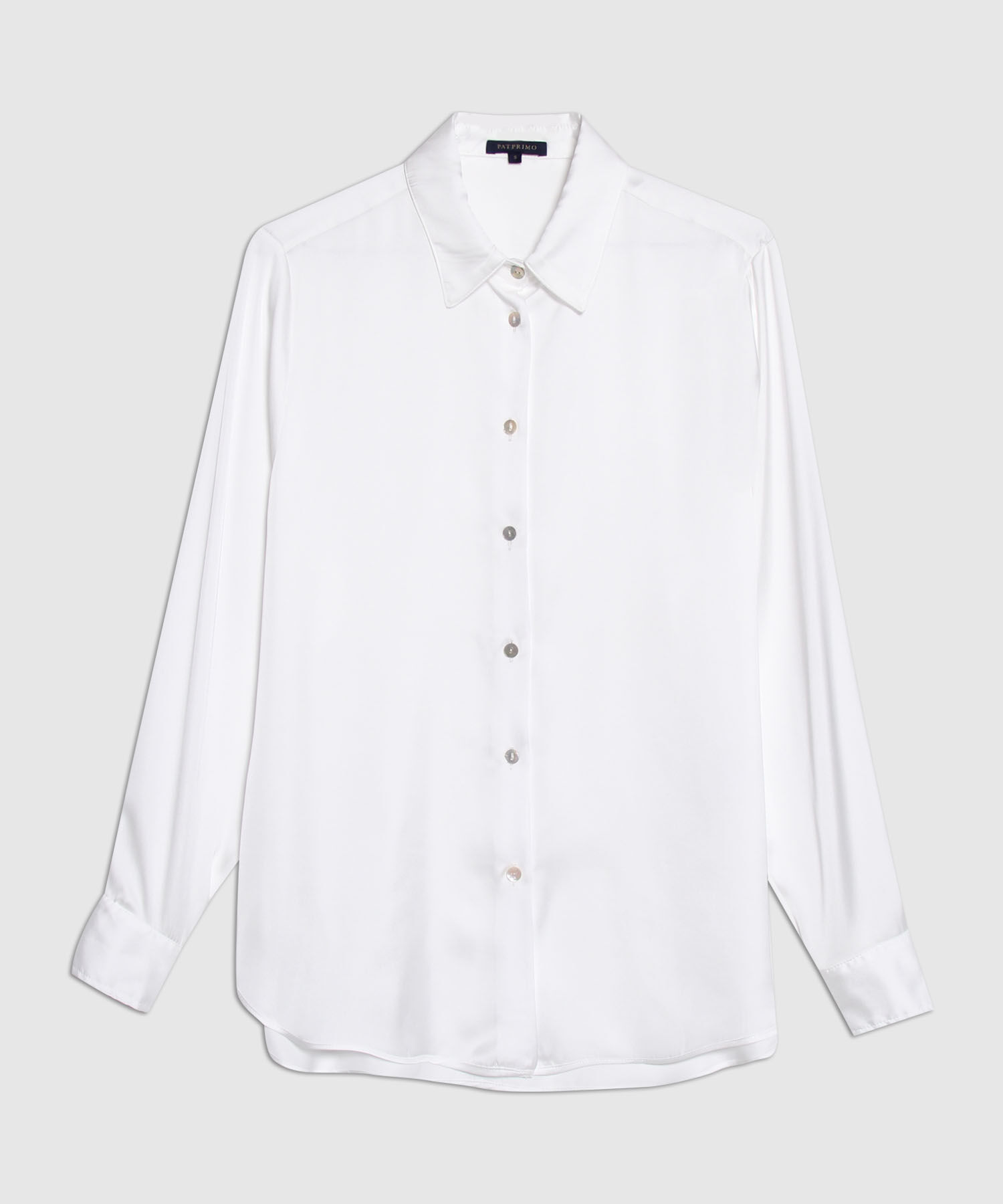 Camisa Unicolor Manga Larga En Sat&iacute;n