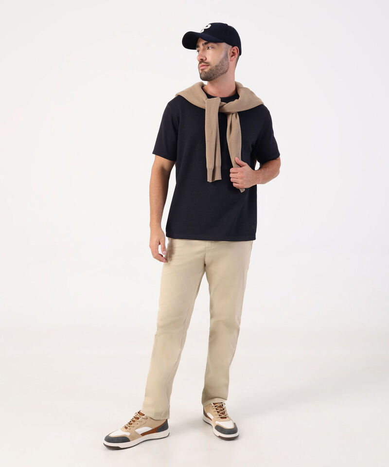 Camiseta Texturizada De Cuello Redondo Para Hombre