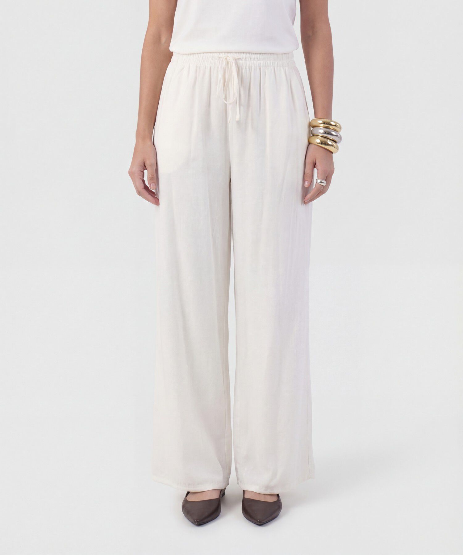 Pantal&oacute;n Fluido Con Pretina El&aacute;stica Para Mujer