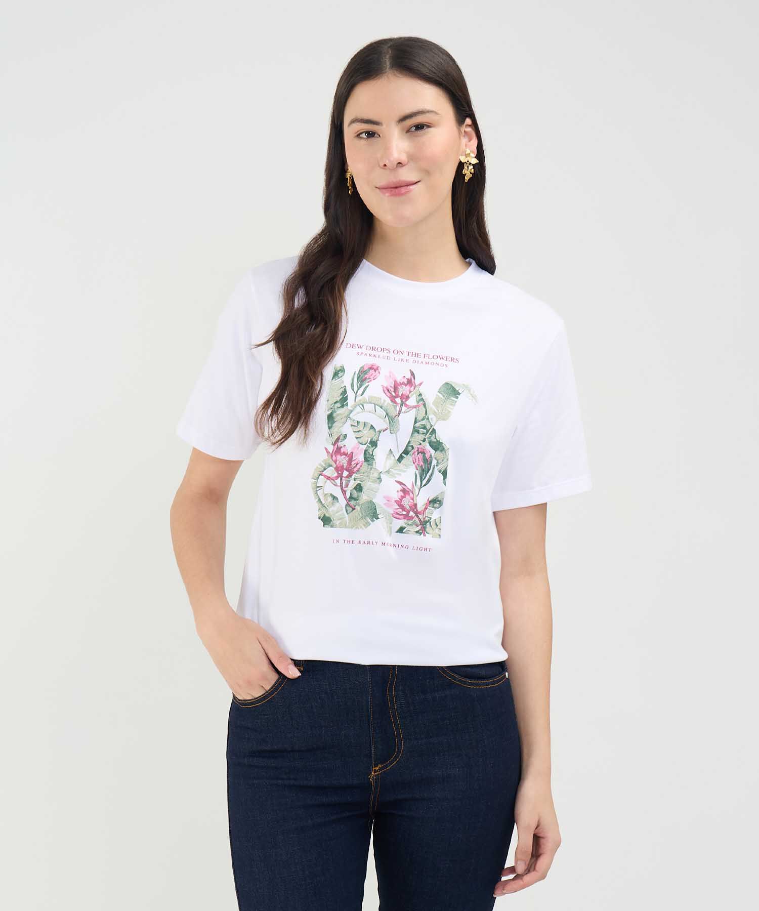 Camiseta Estampado Bot&aacute;nico
