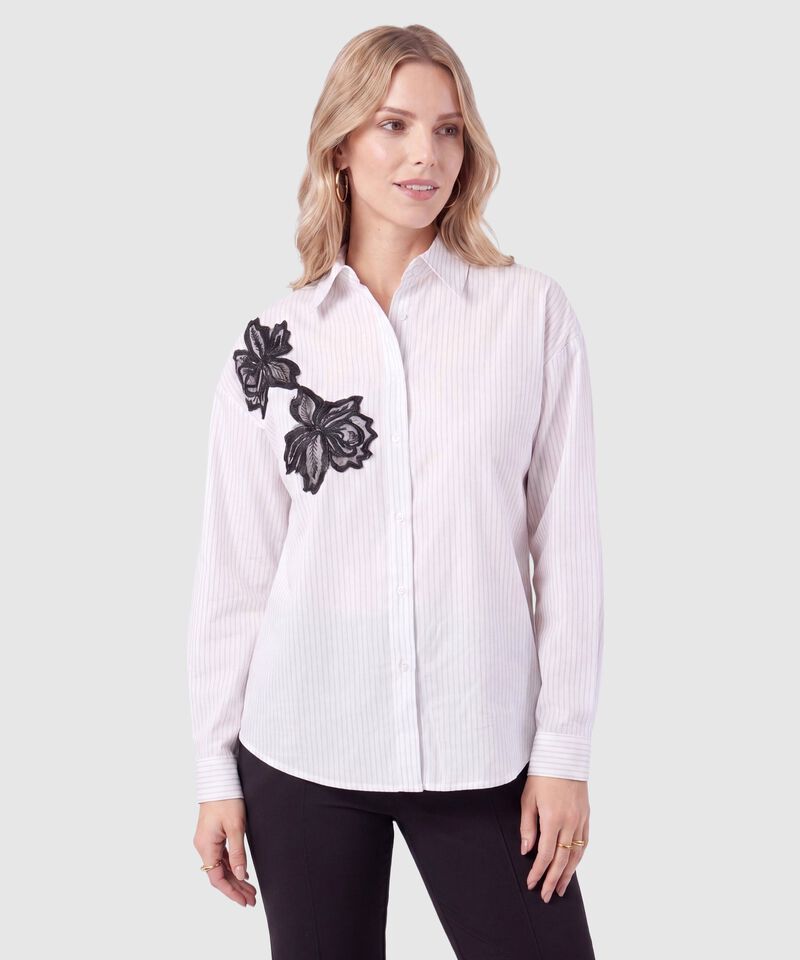 Camisa Manga Larga De Botones Mujer