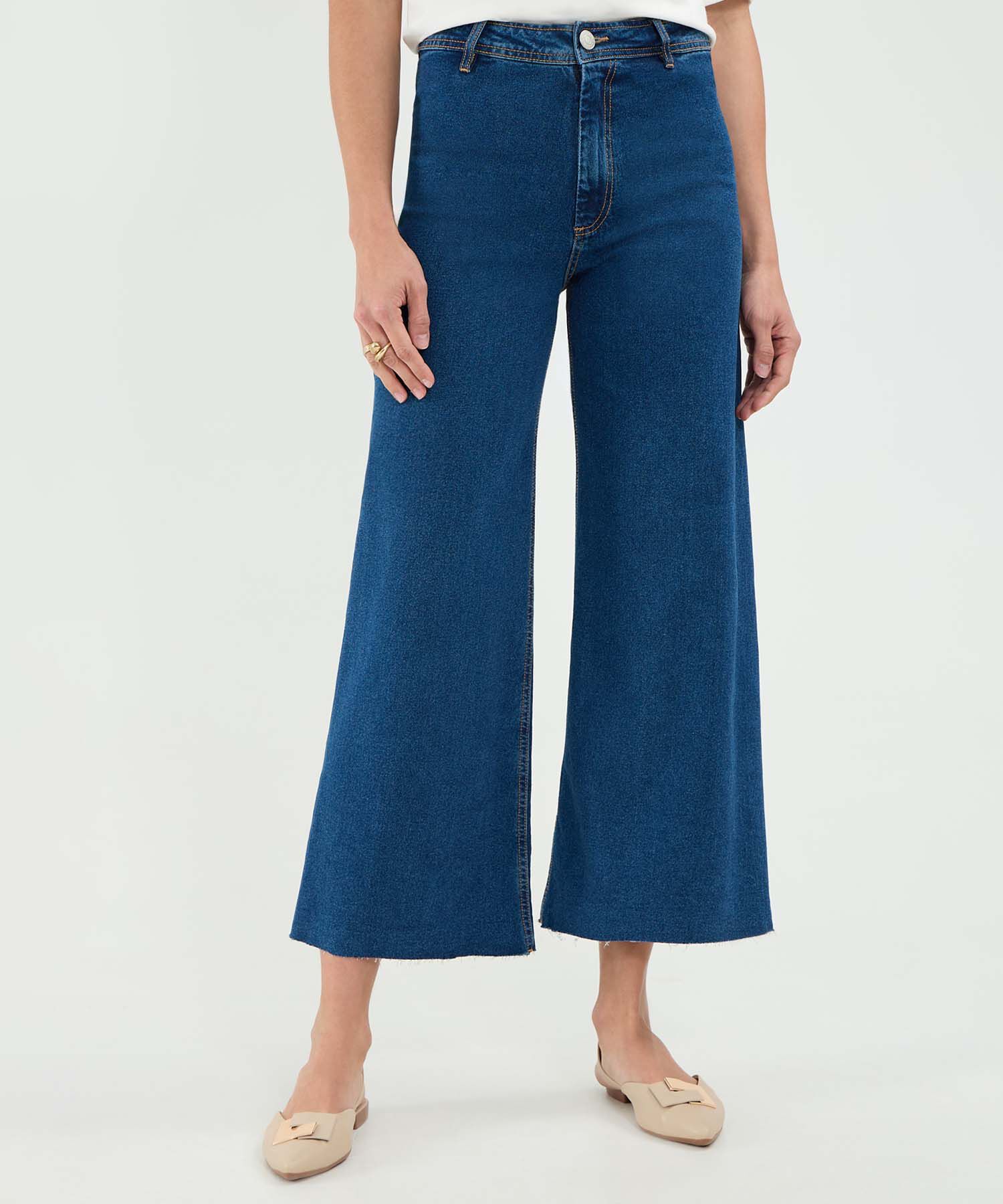 Jeans Culotte Tono Medio