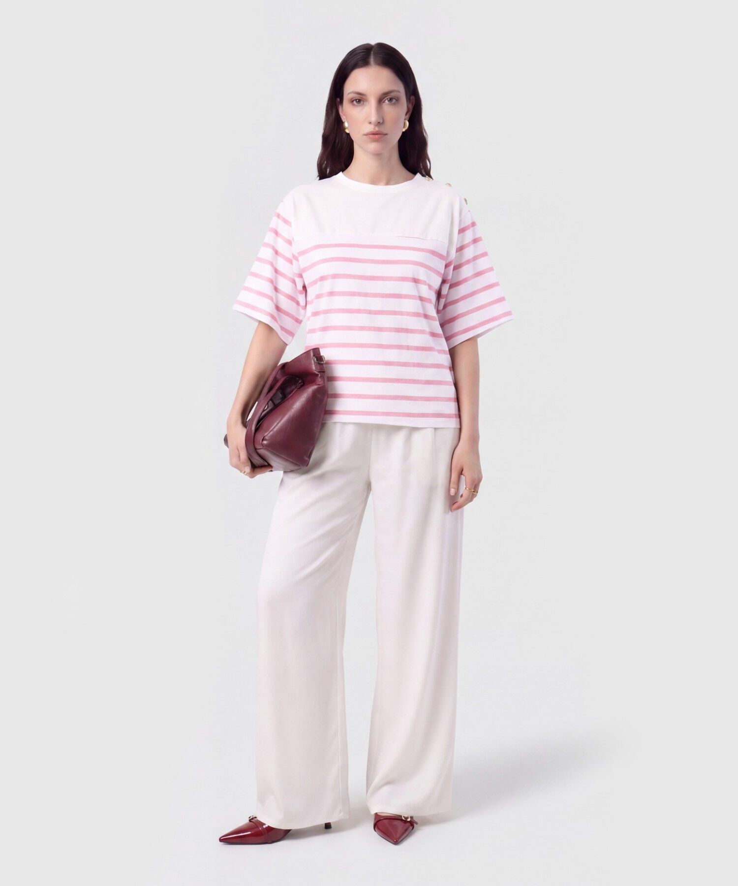 Blusa con Botones en Hombro para Mujer