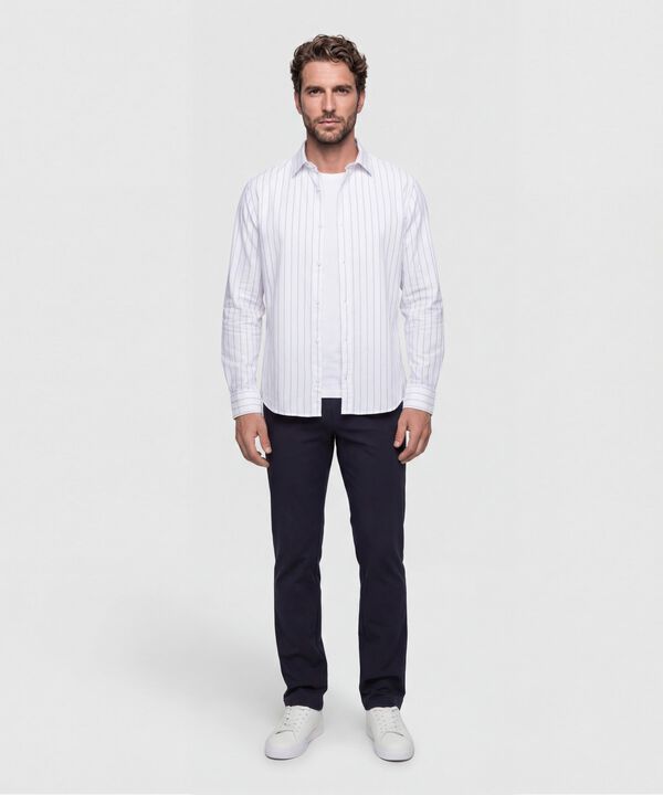 Camisa Hombre Manga Larga A Rayas