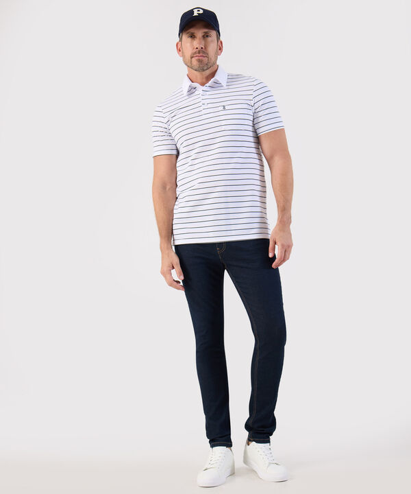 Polo De Rayas Con Bolsillo Para Hombre