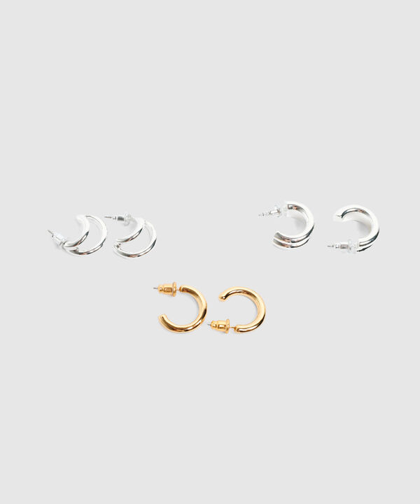 Set Aretes x3 Argollas para Mujer
