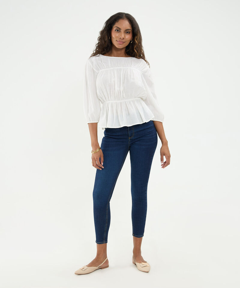 Blusa Texturizada Con Encauchado Para Mujer